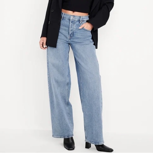 Old Navy Denim - Old Navy Mid-Rise Slouchy Wide-Leg Jeans